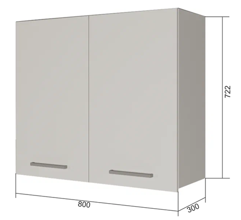 Шкаф навесной ВС7 80, Сатин/Белый в Йошкар-Оле - изображение