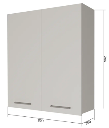 Навесной шкаф ВС9 80, Сатин/Белый в Йошкар-Оле - изображение