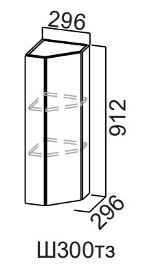 Торцевой закрытый кухонный шкаф Модерн New, Ш300тз/912, МДФ в Йошкар-Оле - изображение