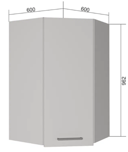 Угловой шкаф на кухню ВУ9, Бетон пайн/Антрацит в Йошкар-Оле