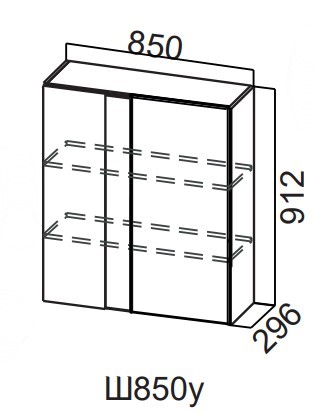 Угловой навесной шкаф Модерн New, Ш850у/912, МДФ в Йошкар-Оле - изображение