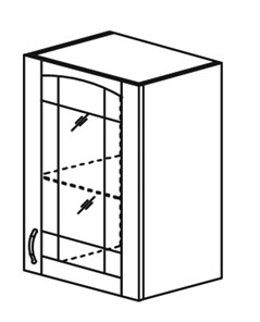 Кухонный шкаф Кантри настенный однодверный с полкой со вставкой из стекла 718*500*320мм в Йошкар-Оле