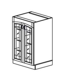 Кухонный шкаф Кантри хозяйственный (буфет со стеклом) 1320*600*525 мм в Йошкар-Оле