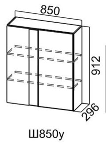 Навесной кухонный шкаф Модус, Ш850у/912, галифакс в Йошкар-Оле
