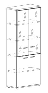 Шкаф для документов Albero, со стеклянными дверьми (78х36,4х193) в Йошкар-Оле