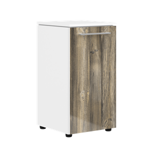 Низкий шкаф колонна MORRIS Дуб Базель/белый MLC 42.1 (429х423х821) в Йошкар-Оле - предосмотр