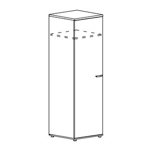 Шкаф для одежды глубокий узкий Albero (60х59х193) в Йошкар-Оле