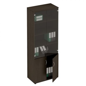 Шкаф для документов со стеклом Формула, венге темный (80x45x219) ФР 379 ВТ в Йошкар-Оле