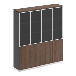 Шкаф для документов со стеклянными дверьми Speech Cube (180.2x40x203.4) СИ 315 ДГ АР ДГ/ХР в Йошкар-Оле