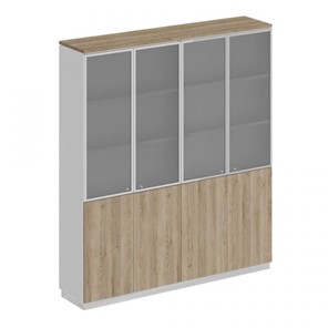 Шкаф для документов со стеклянными дверьми Speech Cube (180.2x40x203.4) СИ 315 ДС БП ДС/ХР в Йошкар-Оле