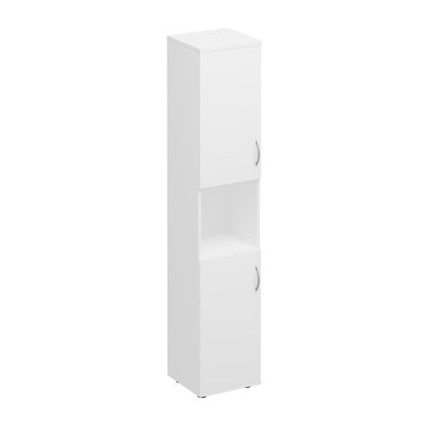 Шкаф для документов узкий 2-дверный с нишей Комфорт КФ, белый премиум (40x38x200) К.384 БП в Йошкар-Оле - изображение