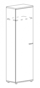 Шкаф для одежды узкий А4, (60x36.4x193) белый премиум А4 9308 БП в Йошкар-Оле