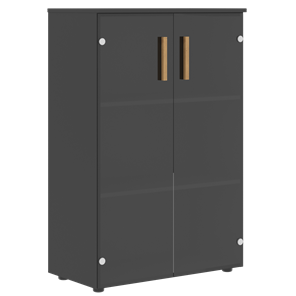 Шкаф со стеклянными средними дверьми FORTA Черный Графит FMC 80.2 (798х404х1197) в Йошкар-Оле