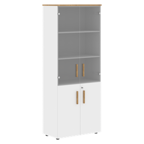 Широкий шкаф высокий FORTA Белый-Дуб Гамильтон FHC 80.2(Z) (798х404х1965) в Йошкар-Оле