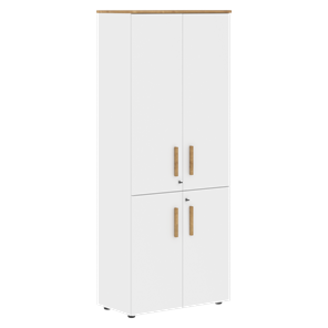 Широкий шкаф высокий FORTA Белый-Дуб Гамильтон FHC 80.3(Z) (798х404х1965) в Йошкар-Оле
