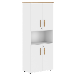 Шкаф с глухими  малыми дверьми FORTA Белый-Дуб Гамильтон FHC 80.4(Z) (798х404х1965) в Йошкар-Оле
