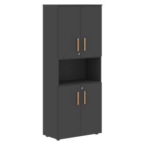 Шкаф  с глухими малыми дверями FORTA Черный Графит  FHC 80.2(Z) (798х404х1965) в Йошкар-Оле