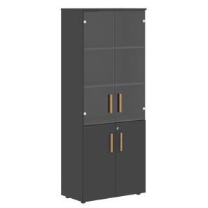 Широкий шкаф высокий FORTA Черный Графит  FHC 80.2(Z) (798х404х1965) в Йошкар-Оле