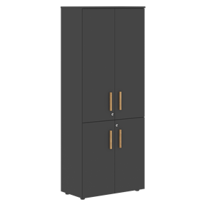 Широкий шкаф высокий FORTA Черный Графит FHC 80.2(Z) (798х404х1965) в Йошкар-Оле