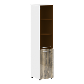 Шкаф колонка комбинированная MORRIS  Дуб Базель/ Белый MHC  42.2 (429х423х1956) в Йошкар-Оле
