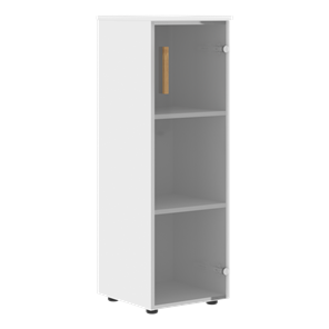 Средний шкаф колонна со стеклянной правой дверью FORTA Белый FMC 40.2 (R) (399х404х801) в Йошкар-Оле