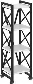 Стеллаж подкатной Loft VR.L-MST.K-4.4, Белый/Черный металл в Йошкар-Оле
