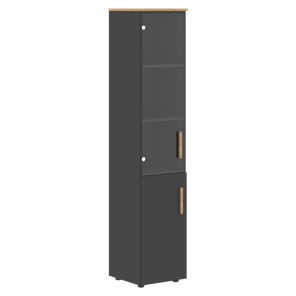 Высокий шкаф колонна с глухой дверью FORTA Графит-Дуб Гамильтон  FHC 40.2 (L/R) (399х404х1965) в Йошкар-Оле