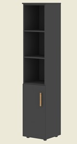 Шкаф колонна высокий с глухой малой дверью левой FORTA Черный Графит  FHC 40.5 (L) (399х404х1965) в Йошкар-Оле