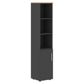 Высокий шкаф с глухой малой дверью  левой FORTA Графит-Дуб Гамильтон  FHC 40.5 (L) (399х404х1965) в Йошкар-Оле