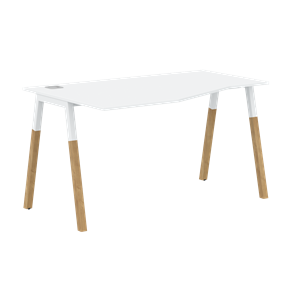 Письменный стол левый FORTA Белый-Белый-Бук  FCT 1367 (L) (1380х900(670)х733) в Йошкар-Оле