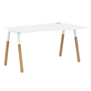 Письменный стол правый FORTA Белый-Белый-Бук  FCT 1367 (R) (1380х900(670)х733) в Йошкар-Оле