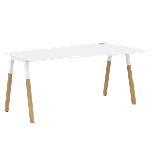 Письменный стол правый FORTA Белый-Белый-Бук  FCT 1567  (R) (1580х900(670)х733) в Йошкар-Оле