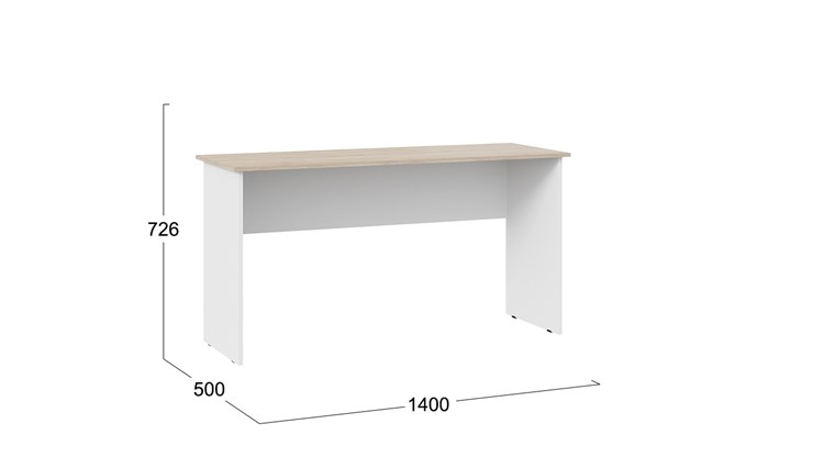Офисный стол Тип 14, 1400 (Дуб Сонома/Белый Ясень) в Йошкар-Оле - изображение 2