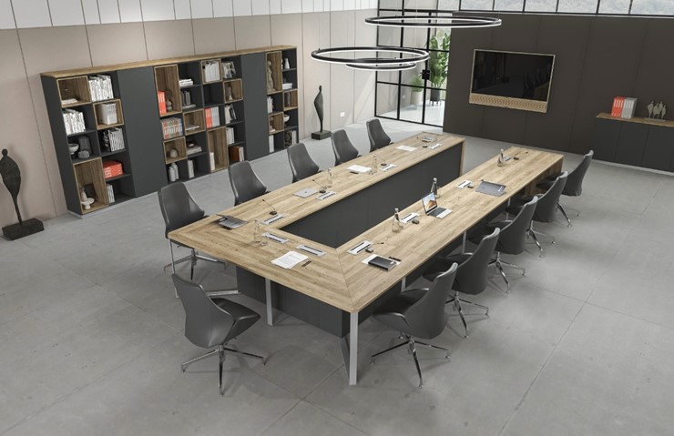 Составной стол в переговорную Speech Cube (262.5x240x75.6) СП 123 ДС БП ХР в Йошкар-Оле - изображение 9