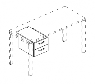 Тумба подвесная 2-ящичная (для стола 70) А4 (35.3x55.5x30.2) белый премиум, А4 206 БП в Йошкар-Оле