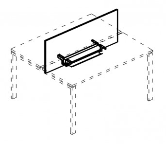 Экран настольный фронтальный для стола 100 с двумя кабель-каналами А4, (105x50x1.8) белый премиум / металлокаркас белый, А4 Б 846 БП в Йошкар-Оле