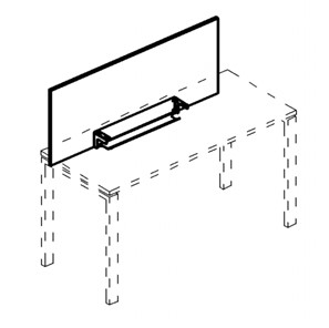 Экран настольный фронтальный для стола 120 с кабель-каналом А4, (105x50x1.8) белый премиум / металлокаркас белый, А4 Б 831 БП в Йошкар-Оле