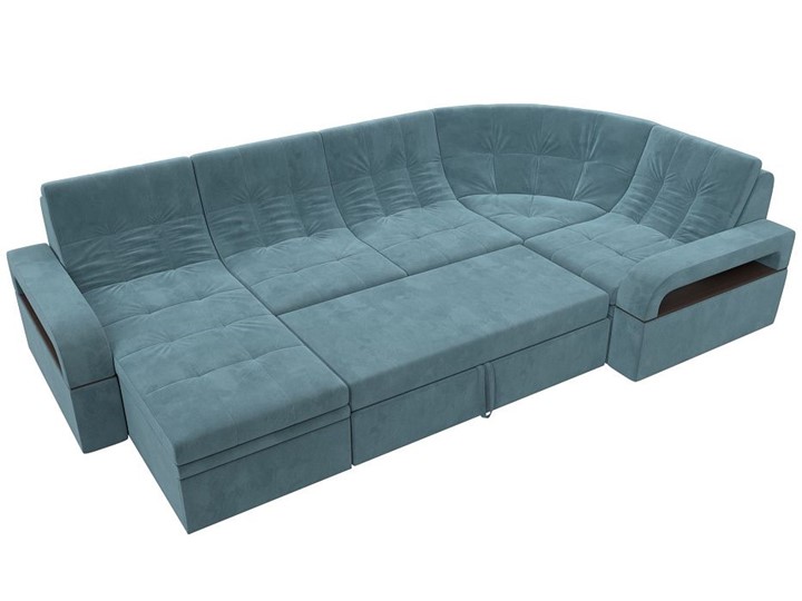 П-образный диван Лига-035, Бирюзовый (велюр) в Йошкар-Оле - изображение 1