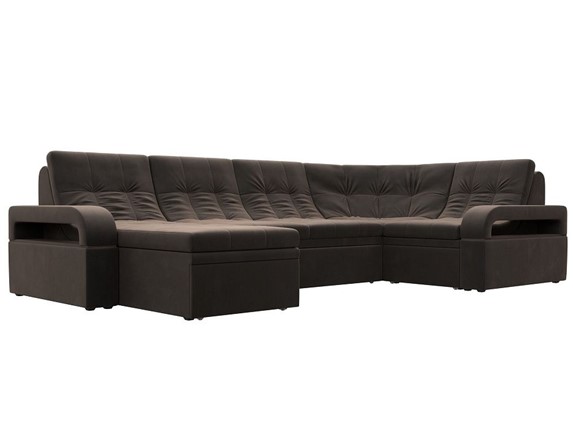 П-образный диван Лига-035, Коричневый (велюр) в Йошкар-Оле - изображение