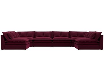 Большой П-образный диван Лига-040, Бордовый (микровельвет) в Йошкар-Оле - предосмотр 1