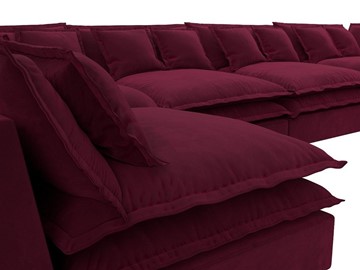 Большой П-образный диван Лига-040, Бордовый (микровельвет) в Йошкар-Оле - предосмотр 3