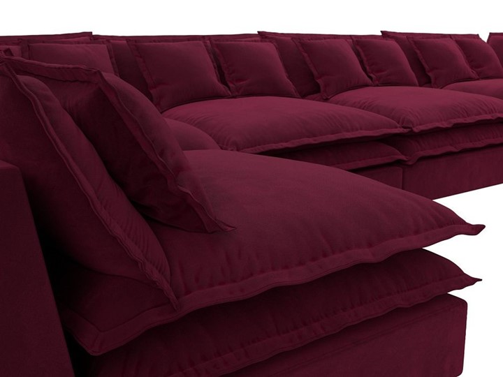 Большой П-образный диван Лига-040, Бордовый (микровельвет) в Йошкар-Оле - изображение 3
