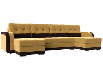 П-образный диван Марсель, Желтый\Коричневый (Микровельвет) в Йошкар-Оле