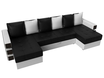 Большой П-образный диван Венеция боннель, Черный\Белый (Экокожа) в Йошкар-Оле - предосмотр 5