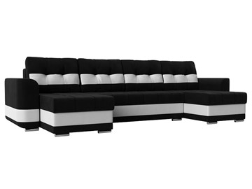 П-образный диван Честер, Черный/белый (вельвет/экокожа) в Йошкар-Оле