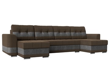 П-образный диван Честер, Коричневый/серый (рогожка) в Йошкар-Оле