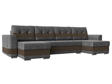 П-образный диван Честер, Серый/коричневый (рогожка) в Йошкар-Оле