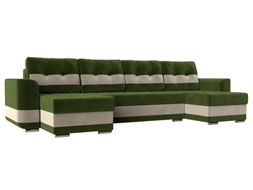 П-образный диван Честер, Зеленый/бежевый (вельвет) в Йошкар-Оле