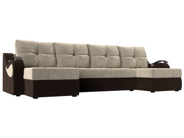 П-образный диван Меркурий П, Бежевый/коричневый (вельвет) в Йошкар-Оле