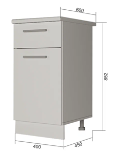 Кухонная тумба НЯ 40, Серый/Антрацит в Йошкар-Оле
